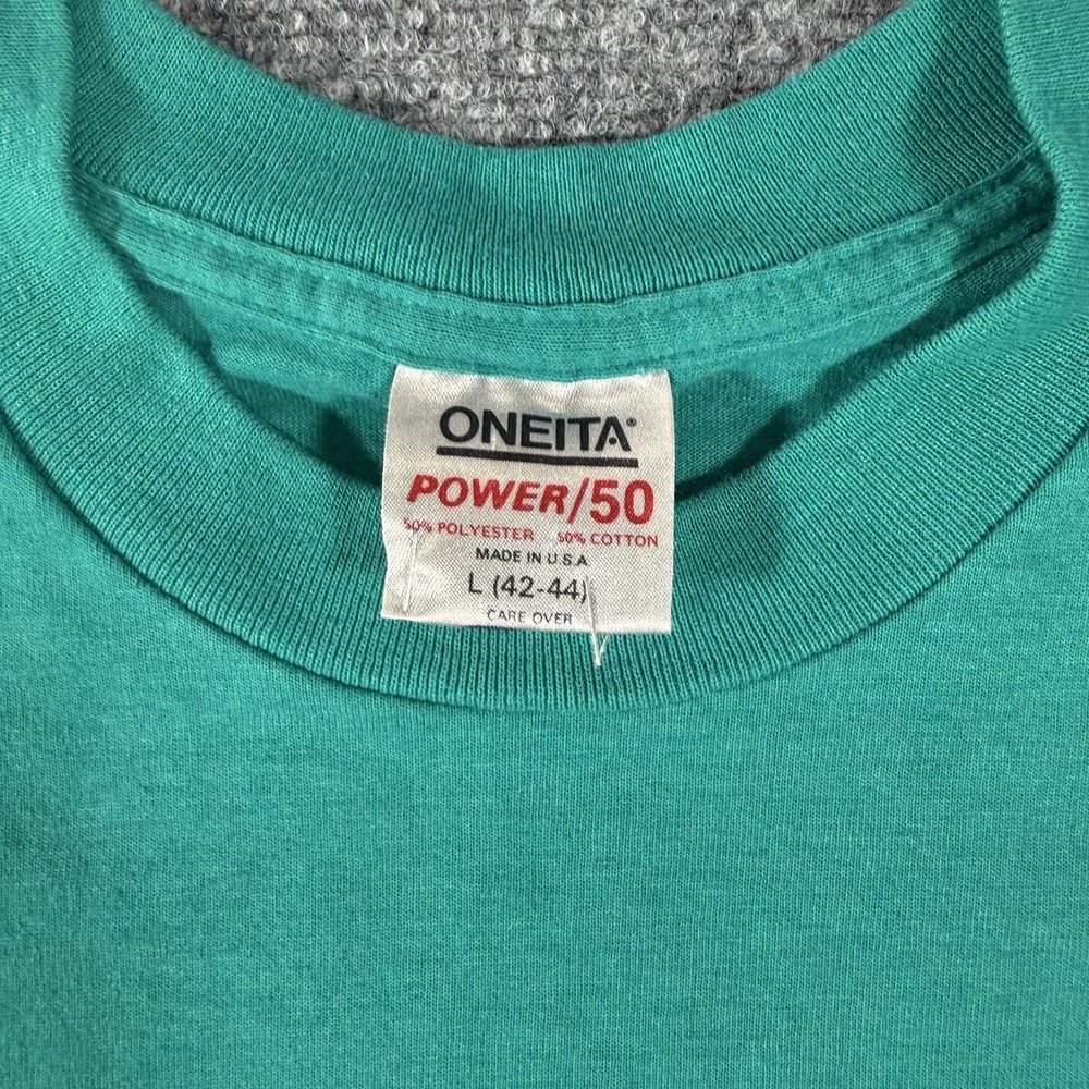 Vtg California Shirt Men L Teal London Paris Rome Single Stitch Made In USA 90s - Picture 3 of 7